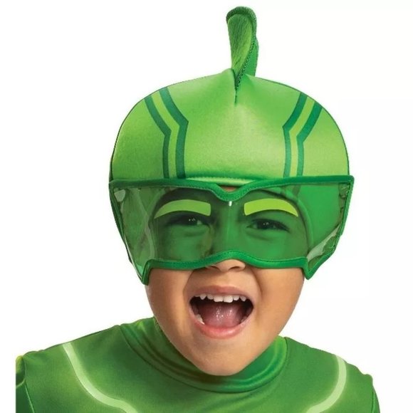 PJ Masks NWT Gekko Classic Halloween Costume Jumpsuit with Headpiece 3-4T - Picture 8 of 8